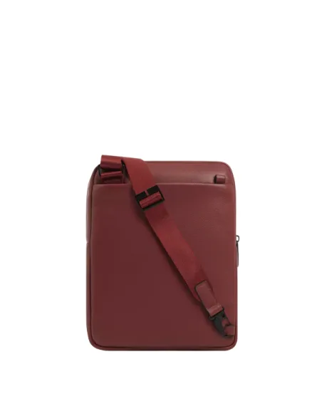 Piquadro Russel Small Leather Crossbody Bag with iPad Slot and RFID, brown
