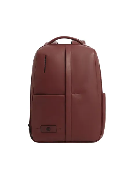 Piquadro Russel Small Leather Backpack Laptop & iPad Holder, brown