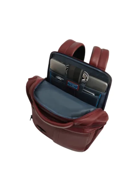 Piquadro Russel Leder-Rucksack klein Laptop & iPad-Fach, braun