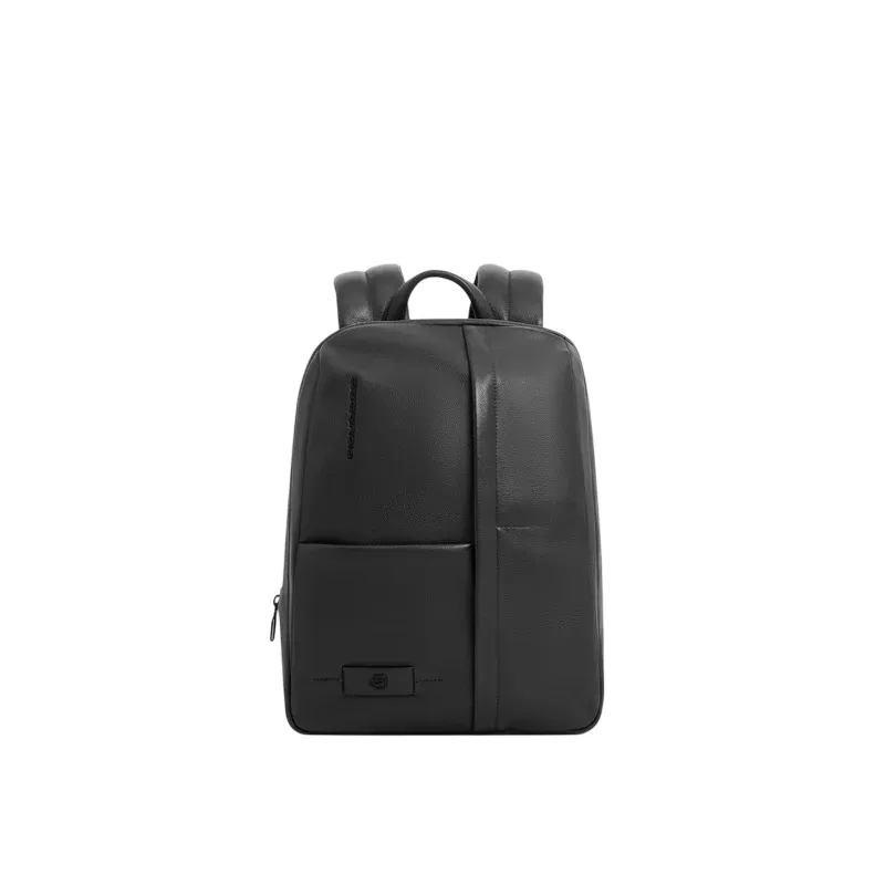 Zaino PC da 14 espandibile in pelle Piquadro Russel, nero