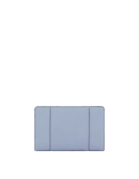 Portafoglio donna medio con zip in pelle Piquadro Circle, azzurro