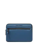 Piquadro Corner mens waterproof pouch, stell blue