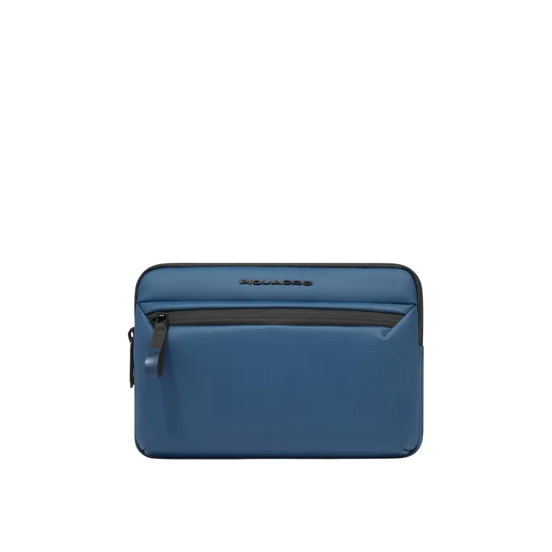 Piquadro Corner mens waterproof pouch, stell blue