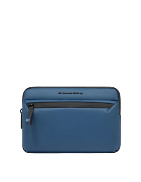 Piquadro Corner mens waterproof pouch, stell blue