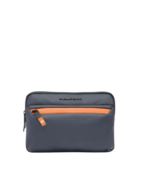 Pochette a due comparti con tracolla removibile Piquadro C2OW, blu