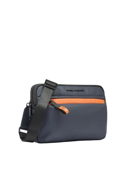 Pochette a due comparti con tracolla removibile Piquadro C2OW, blu