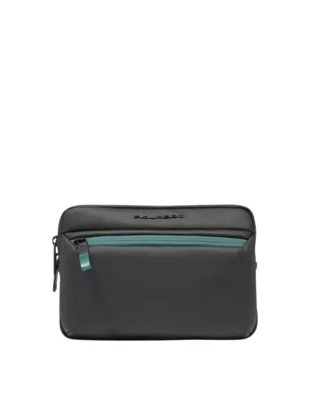 Pochette a due comparti con tracolla removibile Piquadro C2OW, nera