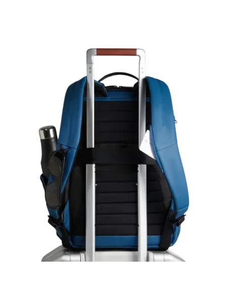 Piquadro C2OW laptop backpack in waterproof fabric, steel blue