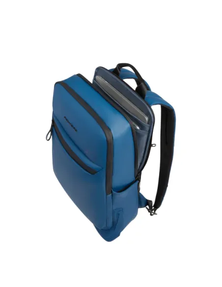 Piquadro C2OW laptop backpack in waterproof fabric, steel blue