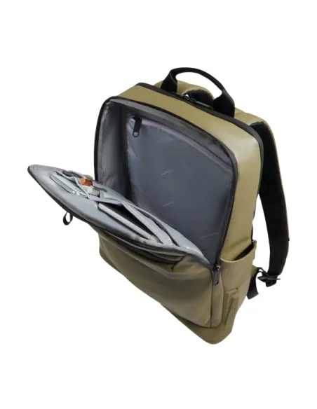 Zaino porta pc da 15,6 a due scomparti con cinghia pettorale Piquadro C2OW, Khaki