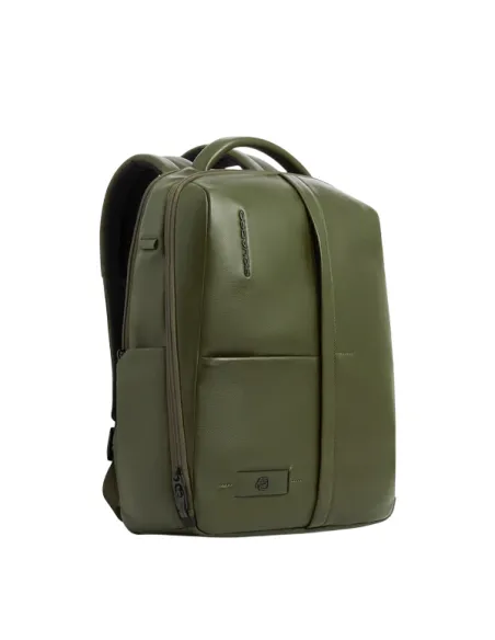 Piquadro Russel Small Leather Backpack Laptop & iPad Holder, green2