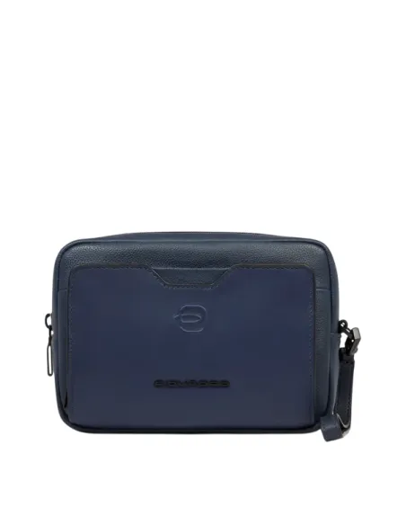 Pochette uomo in pelle Piquadro Ael, blu