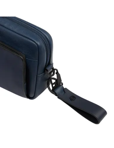 Pochette uomo in pelle Piquadro Ael, blu