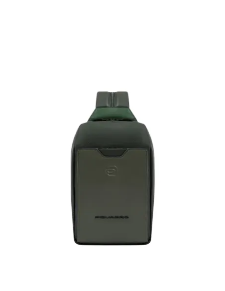 Piquadro Ael leather sling bag convertible to backpack, green