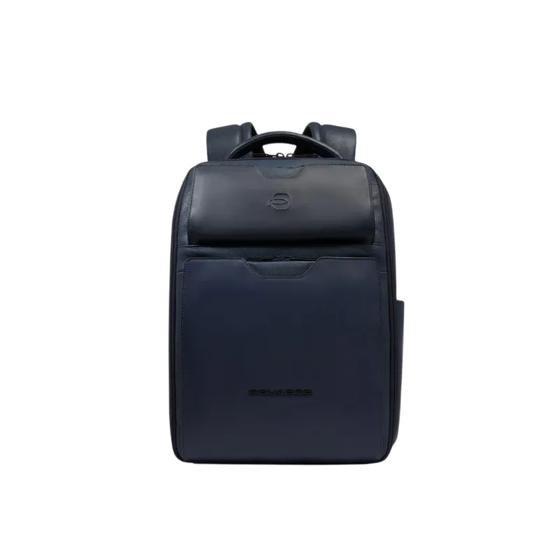 Piquadro Ael leather travel backpack for 14 inch laptop,...