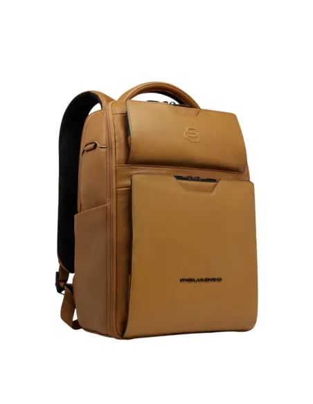 Zaino da viaggio in pelle porta pc da 14 e iPad® Piquadro Ael, giallo