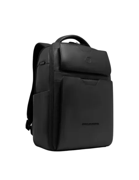 Zaino da viaggio in pelle porta pc da 14 e iPad® Piquadro Ael, nero