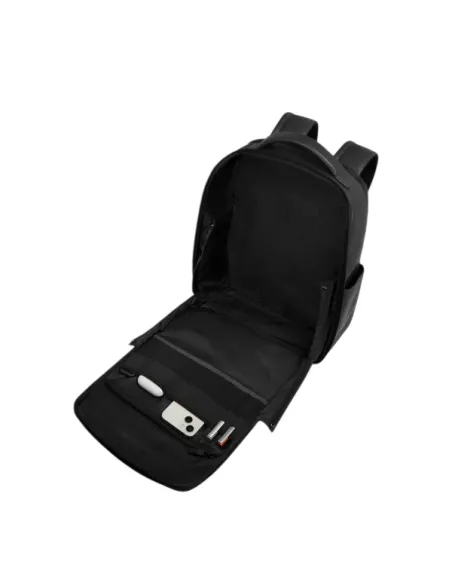 Piquadro Ael Leder Reiserucksack fuer 14 Zoll Laptop, schwarz