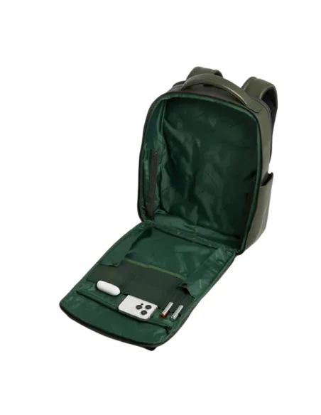 Piquadro Ael Leder Reiserucksack fuer 14 Zoll Laptop, grün