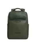 Piquadro Ael leather travel backpack with 15,6 laptop compartment, green