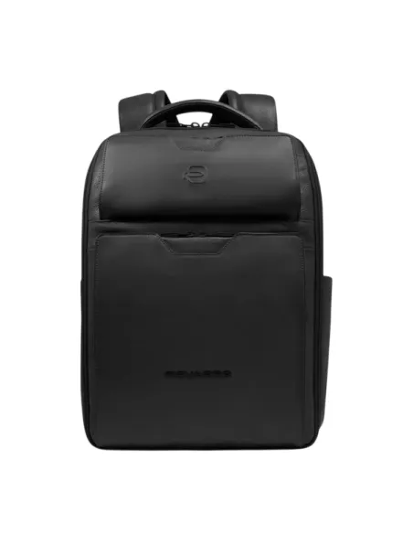 Zaino da viaggio in pelle porta pc da 15,6 e iPad® Piquadro Ael, nero