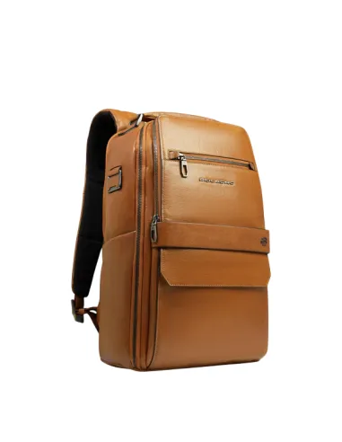 Piquadro Solm leather travel backpack...
