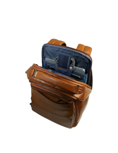 Piquadro Solm leather travel backpack...