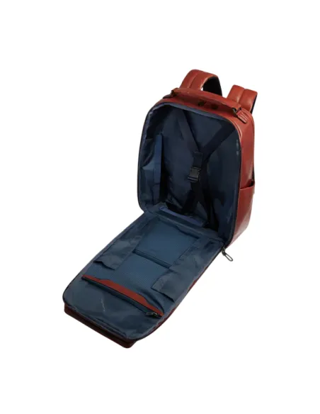 Piquadro Solm Leder Reiserucksack fuer 14 Zoll Laptop, braun