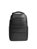 Piquadro Solm leather travel backpack with 14 laptop compartment, black