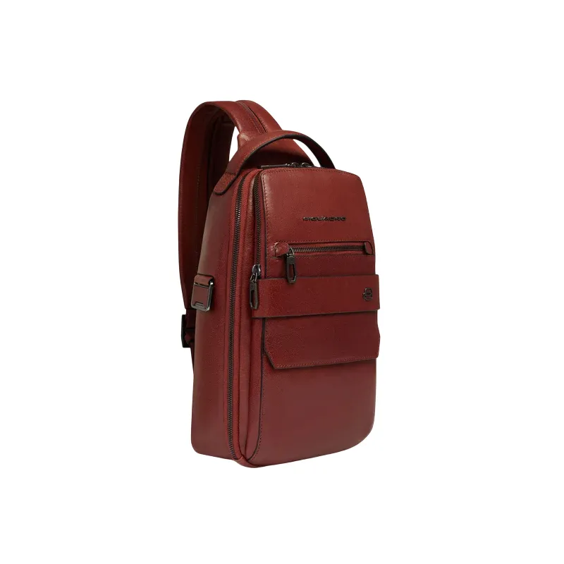 Piquadro Solm leather sling bag convertible to backpack,... 2