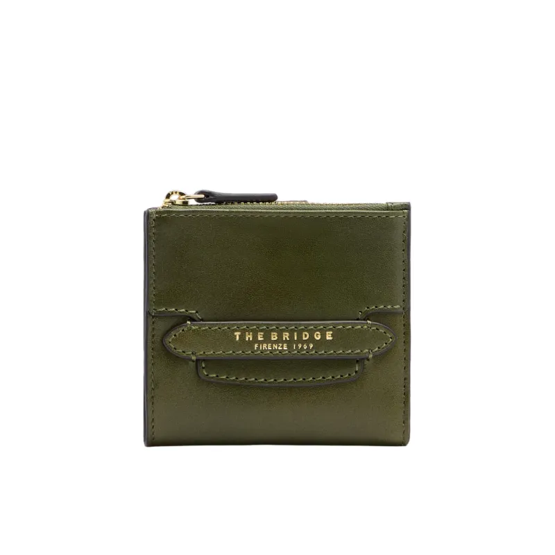 The Bridge Lucrezia small women's leather wallet, marjoram