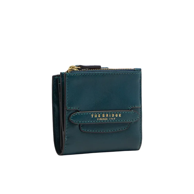 The Bridge Lucrezia small women's leather wallet, peacock 2