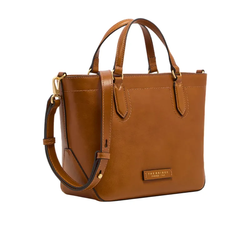 The Bridge Larissa Damen Leder Handtasche, cognac 2