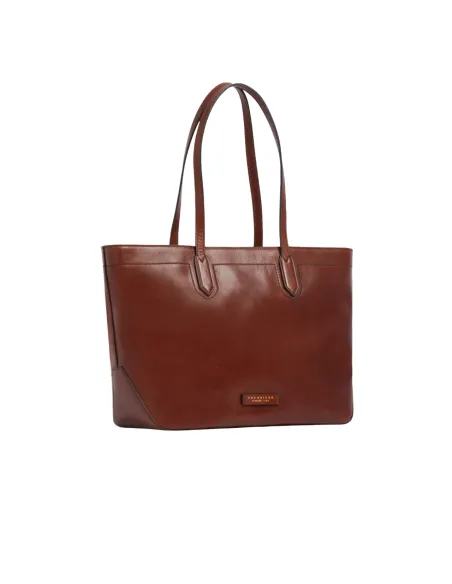 The Bridge Larissa leather shopping bag, brown