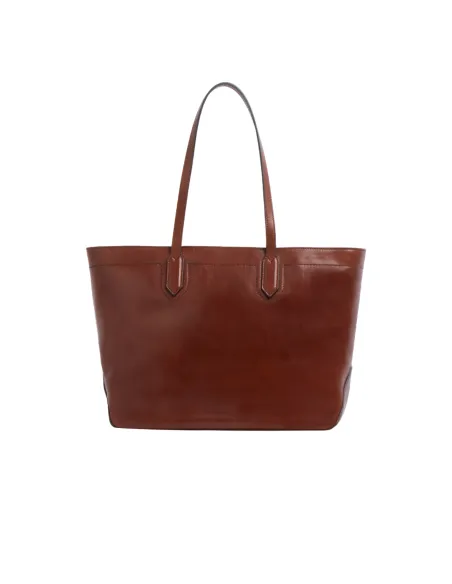 The Bridge Larissa leather shopping bag, brown