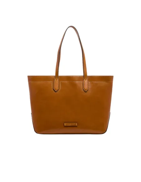 The Bridge Larissa Damen Leder Shopper, cognac