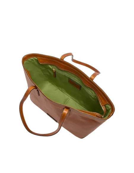 The Bridge Larissa Damen Leder Shopper, cognac