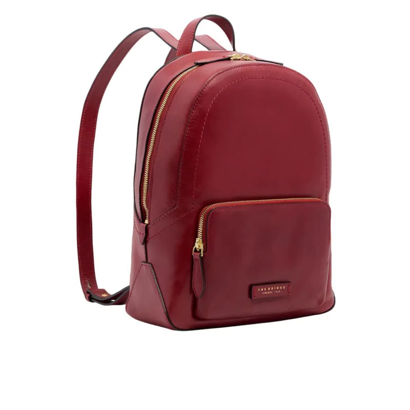 The Bridge Larissa Damen Leder Rucksack, Ziegelfarbe 2