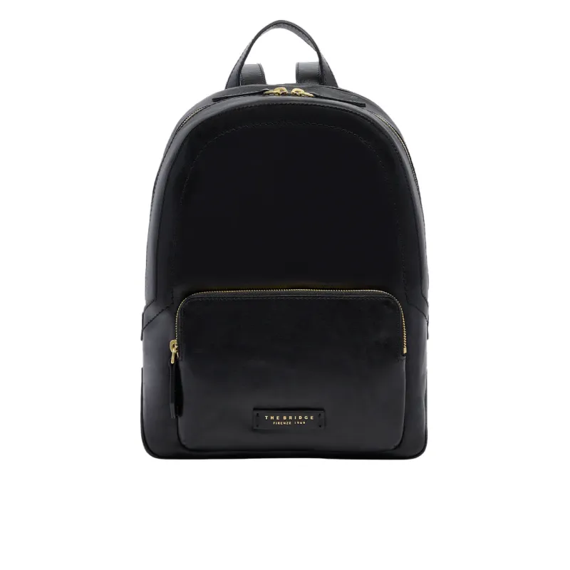 The Bridge Larissa Damen Leder Rucksack, schwarz