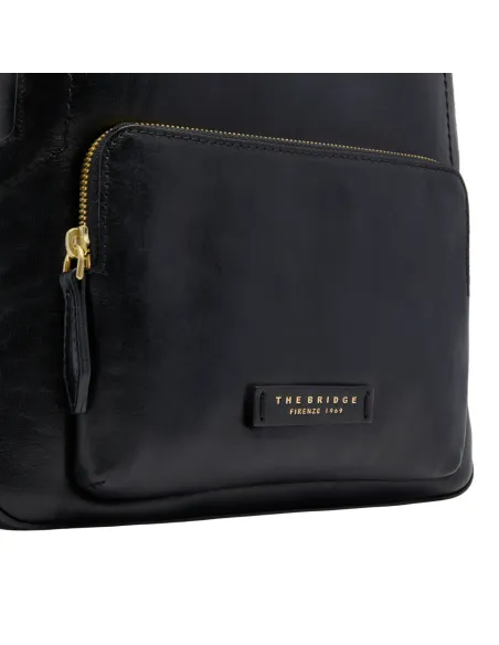 The Bridge Larissa Damen Leder Rucksack, schwarz