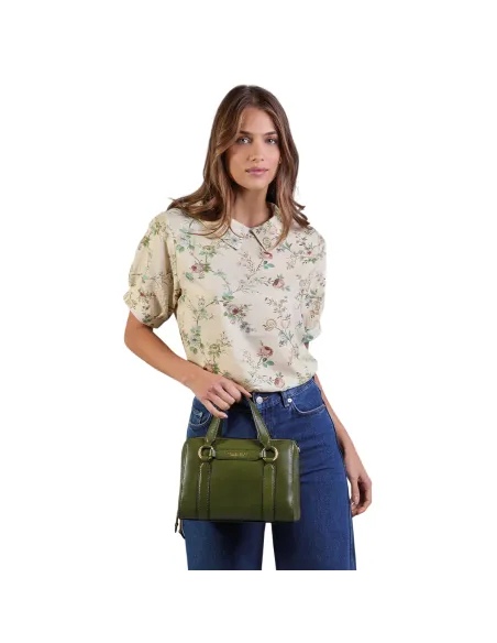 The Bridge Laura medium leather handbag, green