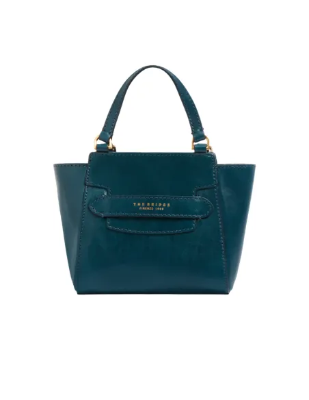 The Bridge Lucrezia small leather handbag, peacock blue