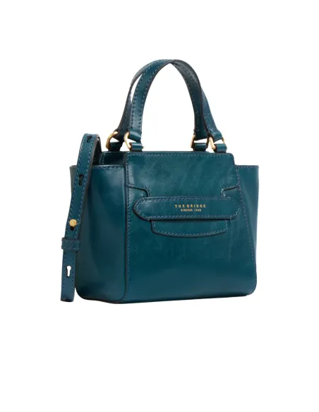 The Bridge Lucrezia small leather handbag, peacock blue