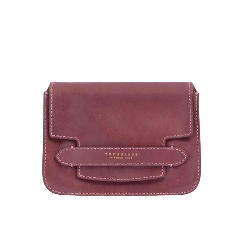 Tracolla in pelle con pattina, orchidea