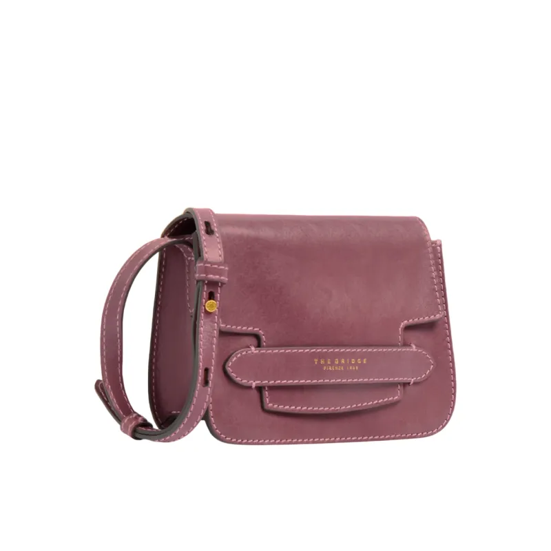 Tracolla in pelle con pattina, orchidea 2