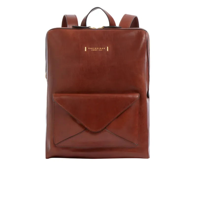 The Bridge Frida large women's leather backpack, brown