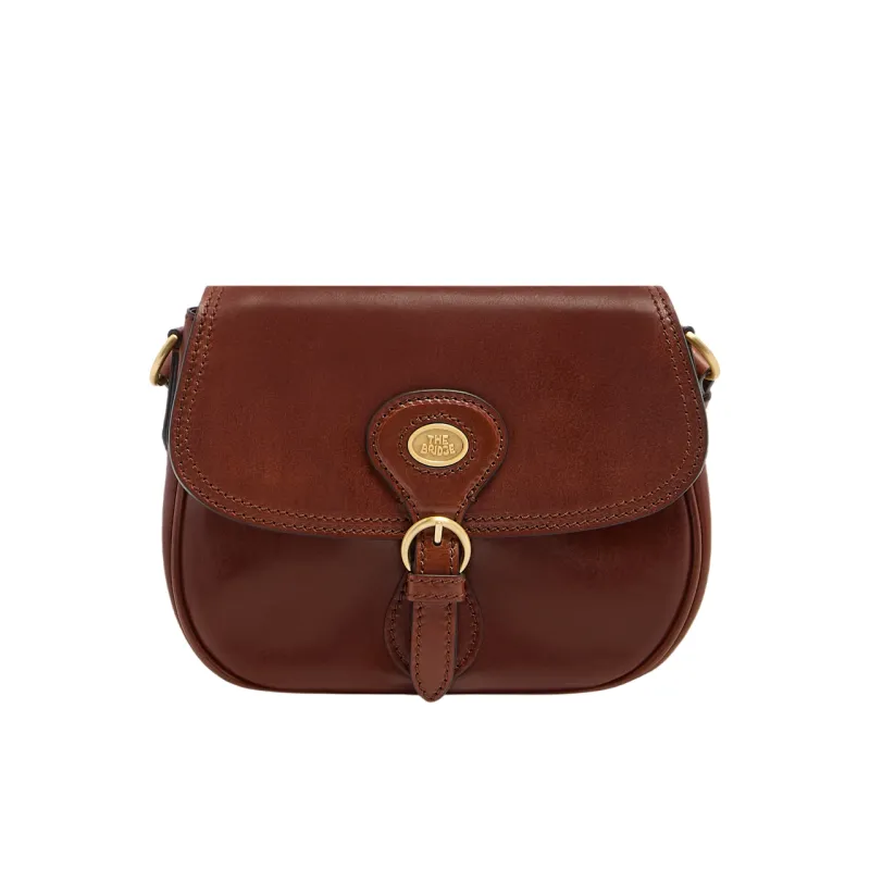 Borsa a tracolla con patta The Bridge Isadora, marrone