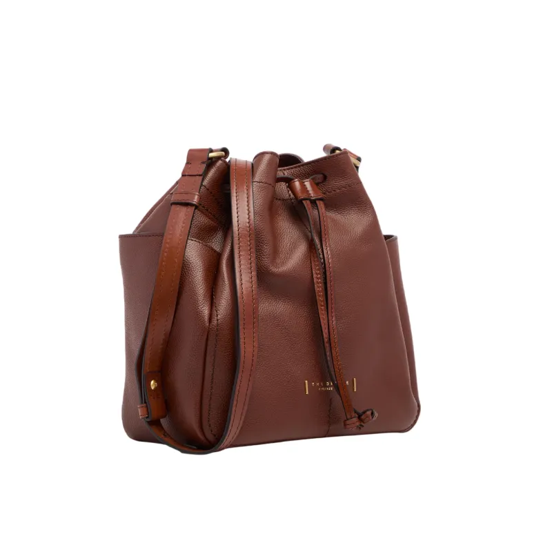 The Bridge Letizia leather bucket bag, brown 2