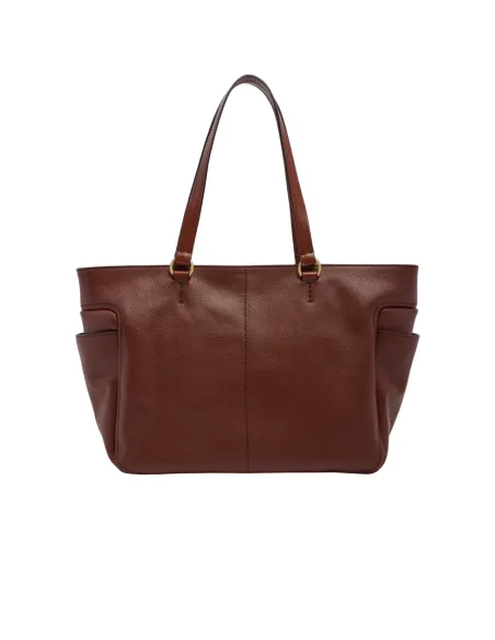 The Bridge Letizia leather shopping bag, brown