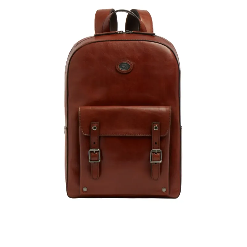 The Bridge Galileo leather laptop backpack